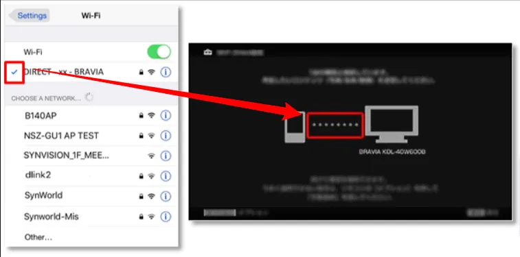 comment utiliser la wifi direct depuis iphone sur votre TV Sony