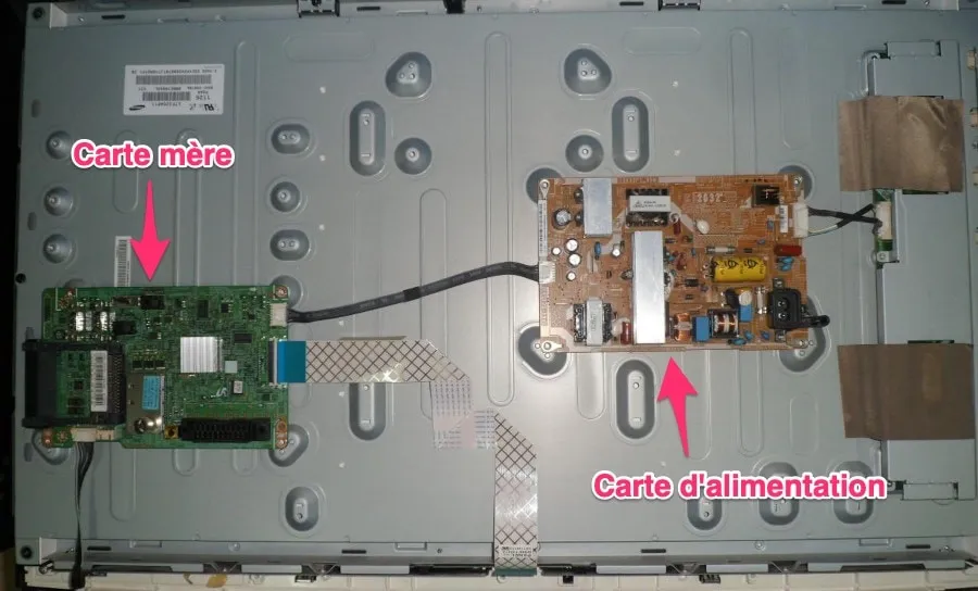 tv carte mère et carte d'alimentation