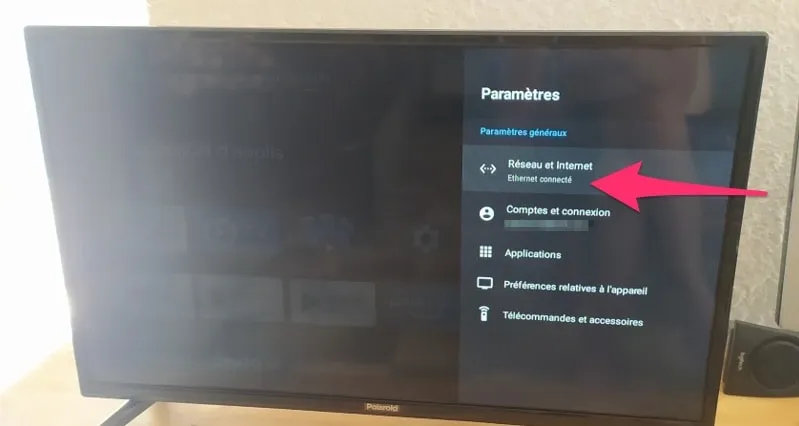 probleme connexion ethernet wifi tv polaroid