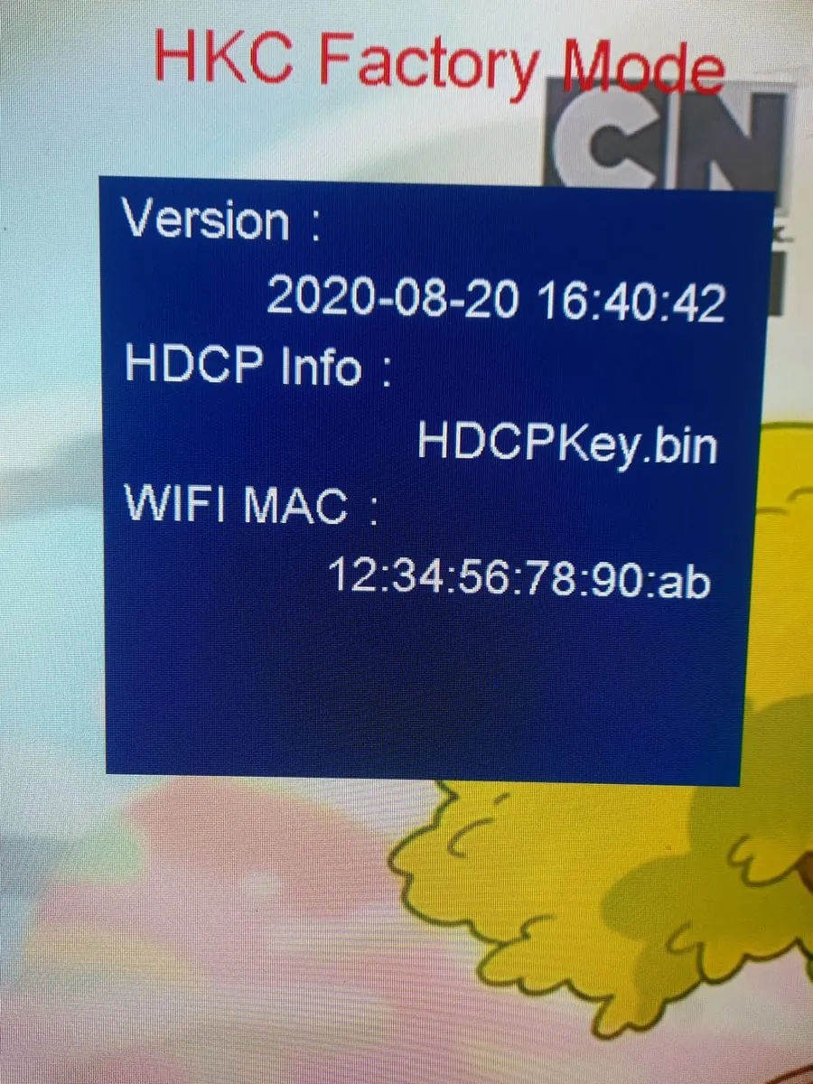 Problème Haier HKC Factory Mode