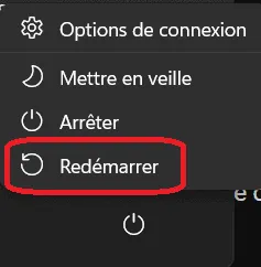 redémarrer ordinateur