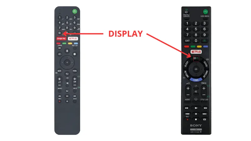 Télécommande TV Sony bouton display