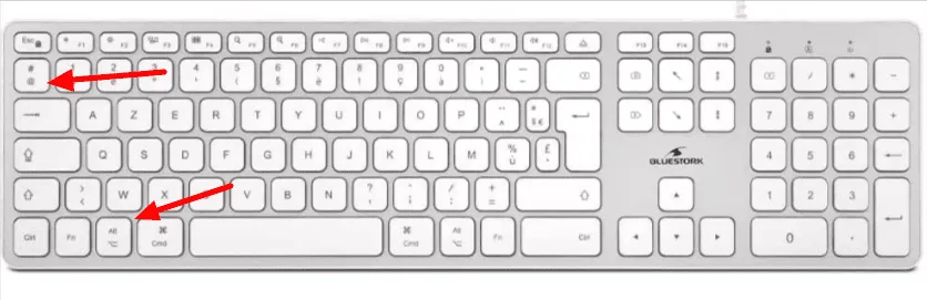 Comment faire un arobase sur un claveri bluestork AZERTY