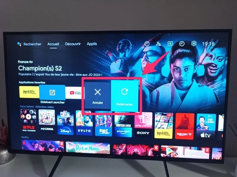 réinitialisation électrique tv sony