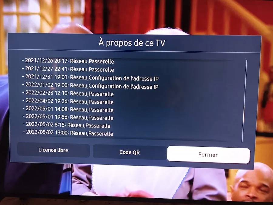 TV Samsung journal des événements