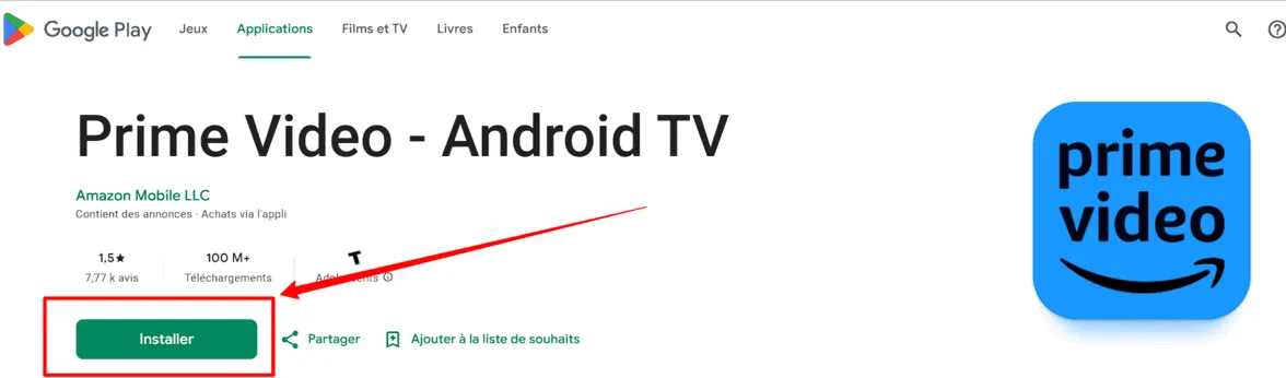 Comment installer Amazon Prime sur Android TV