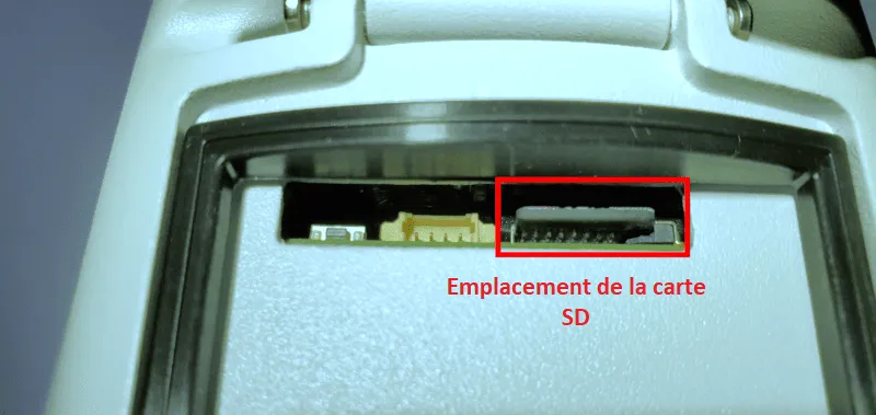 emplacement carte SD caméra Dahua