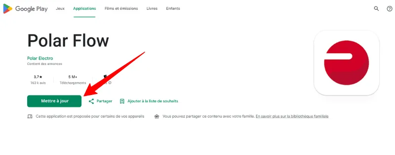Mettre à jour l'application polar