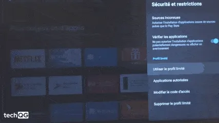 profil limité android tv