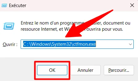 Redémarrer le programme ctfmon.exe sous windows