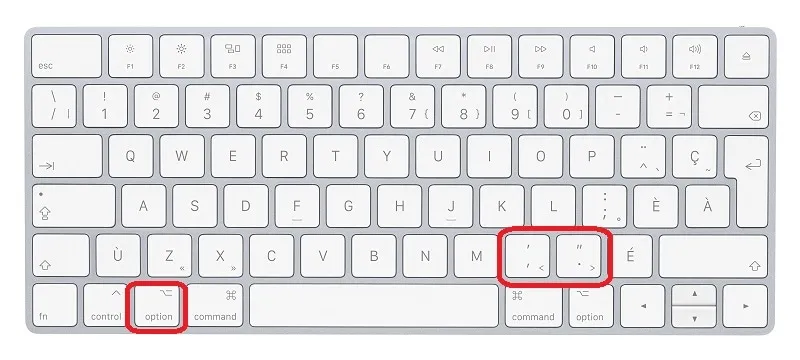 Chevron sur Clavier Mac