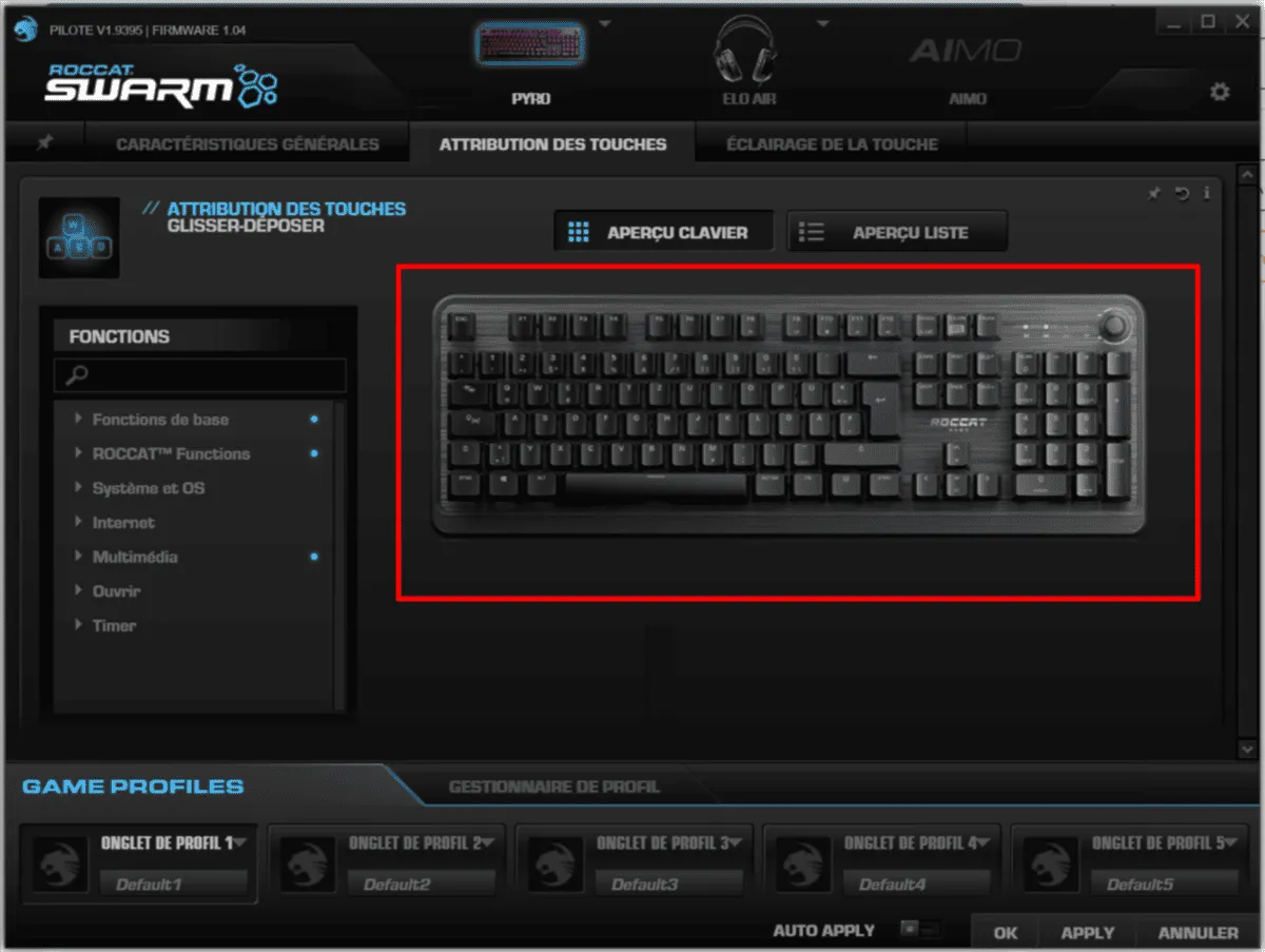 Réintialiser le clavier avec Swarm