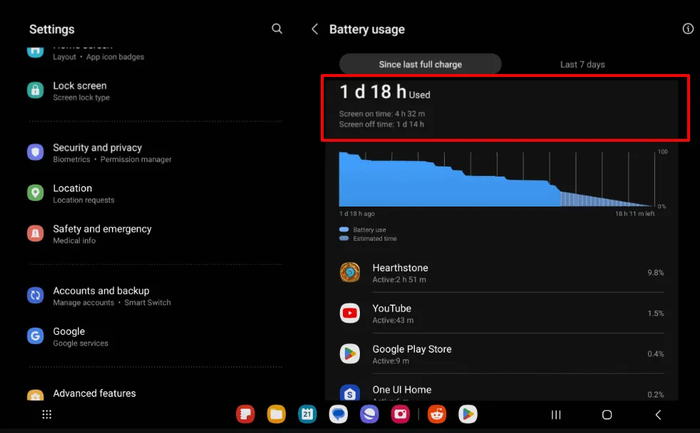 Durée batterie Samsung Galaxy Tab S9