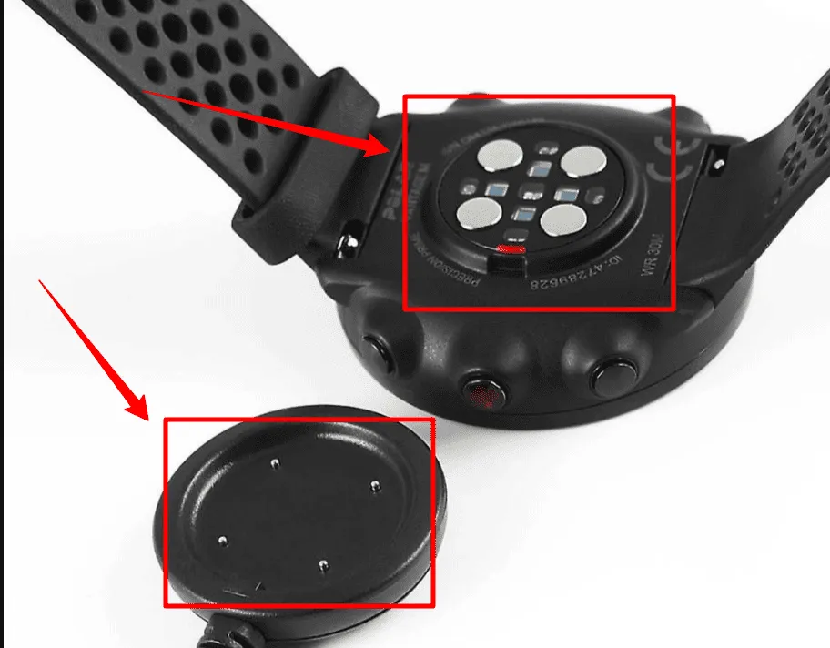 Vérifier les pin de charge des montres polar