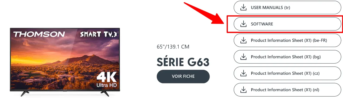 Mise à jour TV Thomson