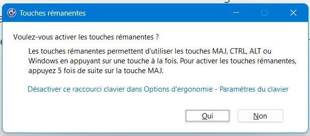 Comment désactiver les touches remanentes