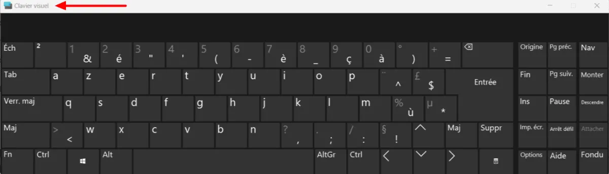 Clavier visuel sous Windows