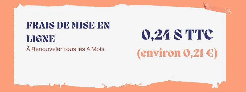 Etsy frais de mise en ligne