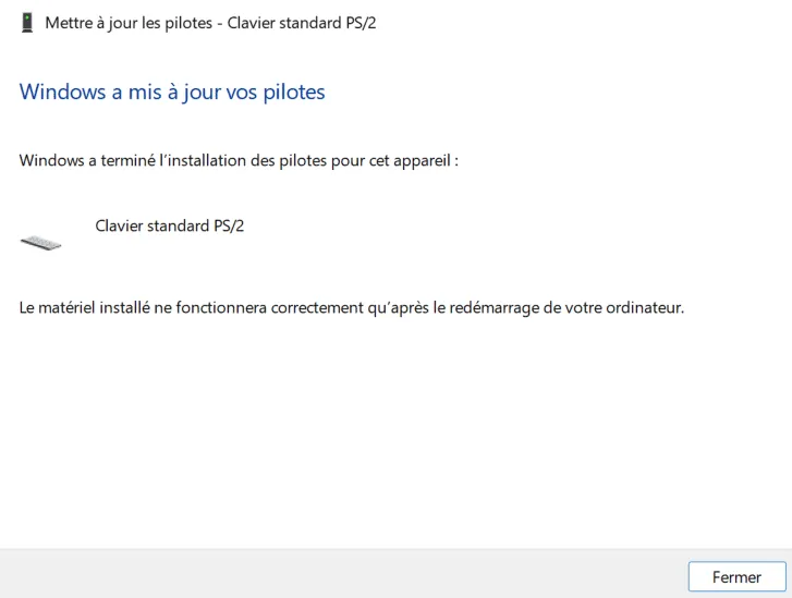 Mettre à jour pilote clavier